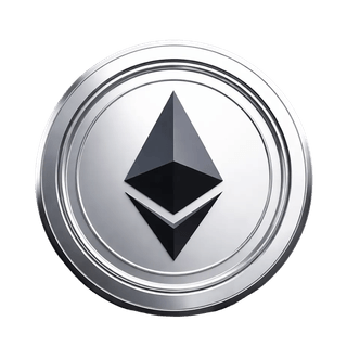 Schwebendes Grafikelement einer Ethereum ETH Kryptowährungsmünze