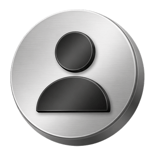 Silberfarbenes 3D-Avatar-Symbol für Benutzer als dekoratives Element auf der FAQ-Seite